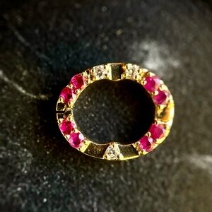 14K Diamond and Gemstone Charm Connector